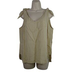 Wishlist Apparel Beige Tan Sleeveless Top With Tie Straps Women Size S V-neck